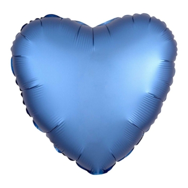 Srce mat azurno plavo - 46cm
