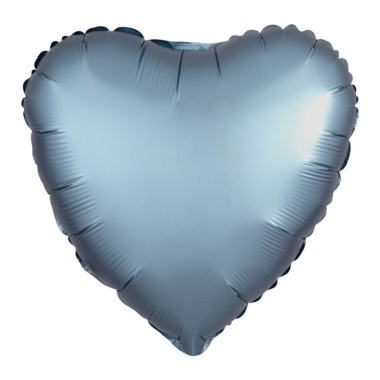 Srce mat metalno plavo - 46cm
