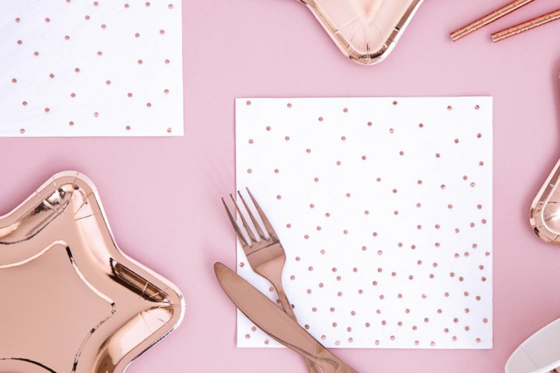 Salvete Presijavajuće rose gold tačkice 33cm - 20 kom
