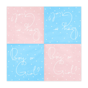 roze plave boy or girl salvete rasklopljene