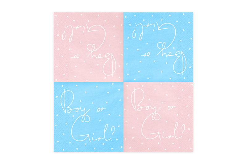 roze plave boy or girl salvete rasklopljene