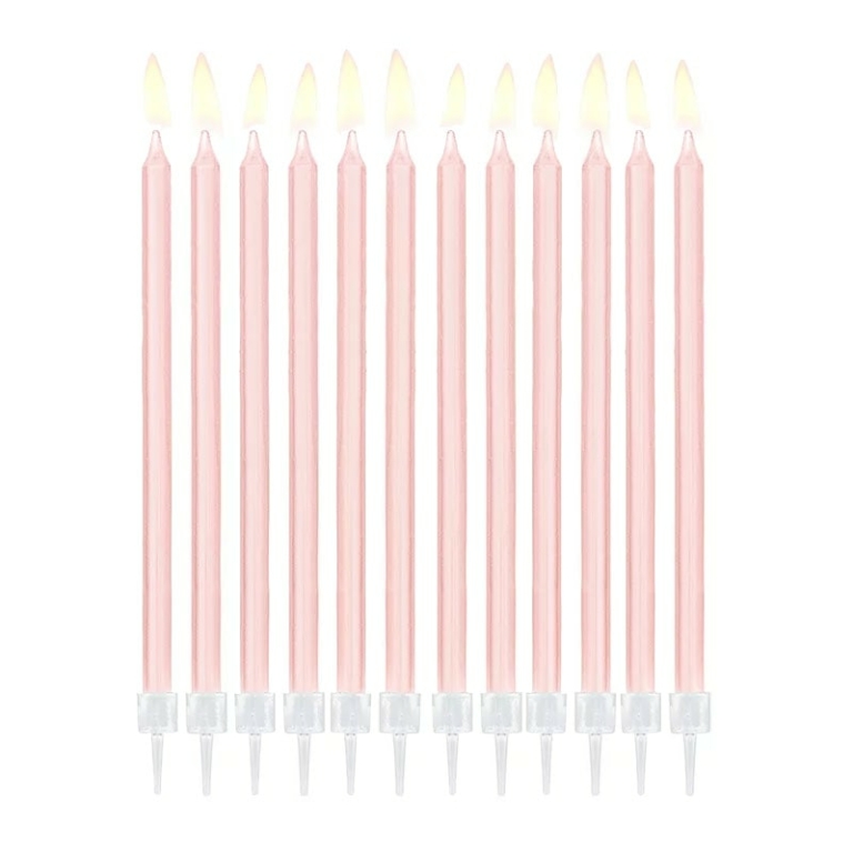 Rođendanske svećice Roze - 12 kom