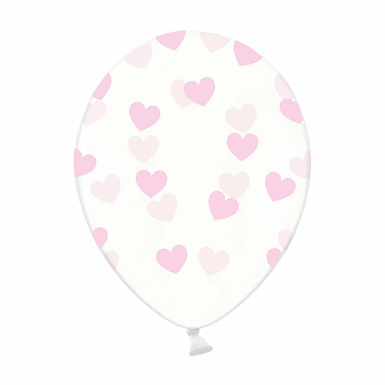 Providan balon sa roze srcima 28cm - 5 kom