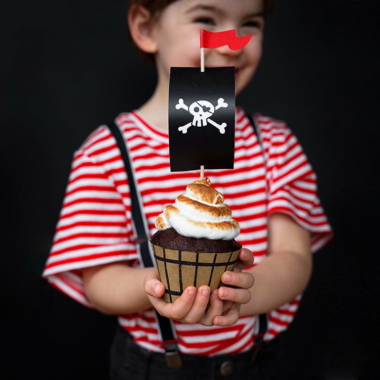 Toperi i korpice za cupcakes Pirati - 6 kom