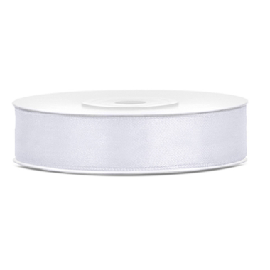 Satenska traka Bela - 12mm/25m