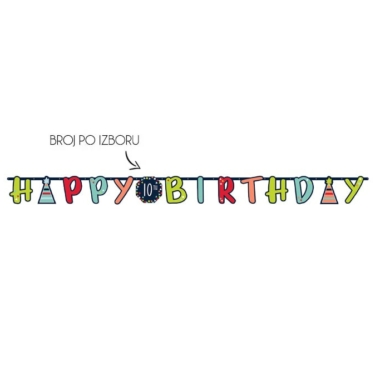 Baner Happy Birthday - 320cm