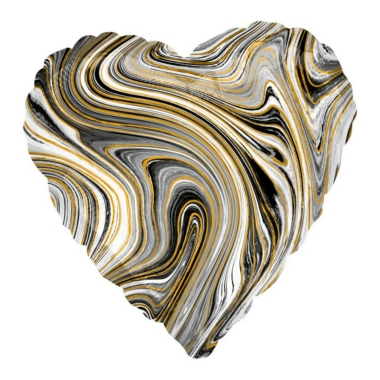 Srce Crni marblez - 46cm