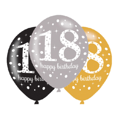 18 Happy Birthday 28cm - 6 kom