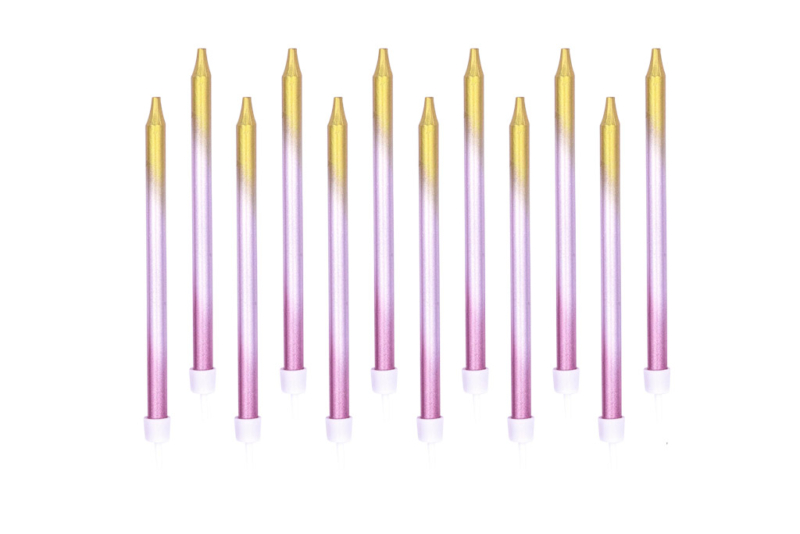 Rođendanske svećice Ombre rose gold 12 kom