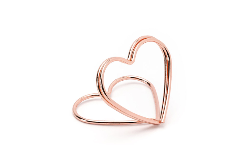 Držač kartica Rose gold srce - 10 kom