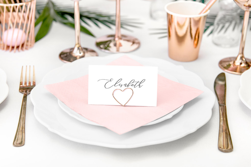 Držač kartica Rose gold srce - 10 kom