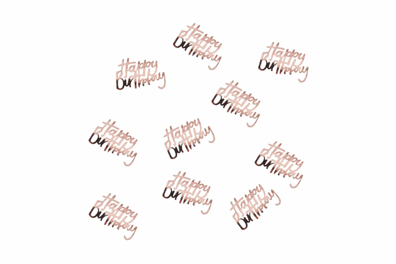 stone konfete happy birthday rose gold