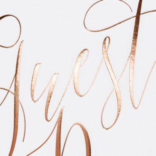 guest book rose gold tekst