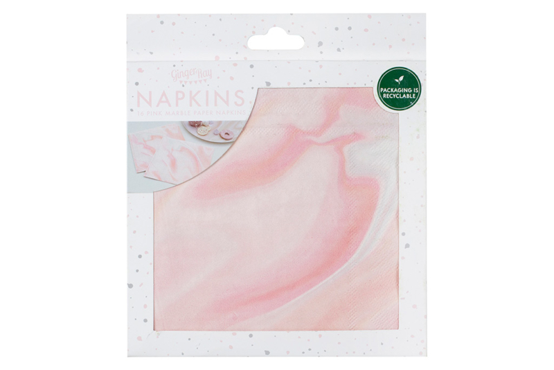 Salvete Pink Marble 33cm - 16 kom