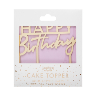 zlatni toper happy birthday akril pakovanje