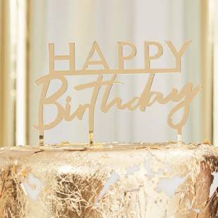zlatni toper happy birthday akril uzivo