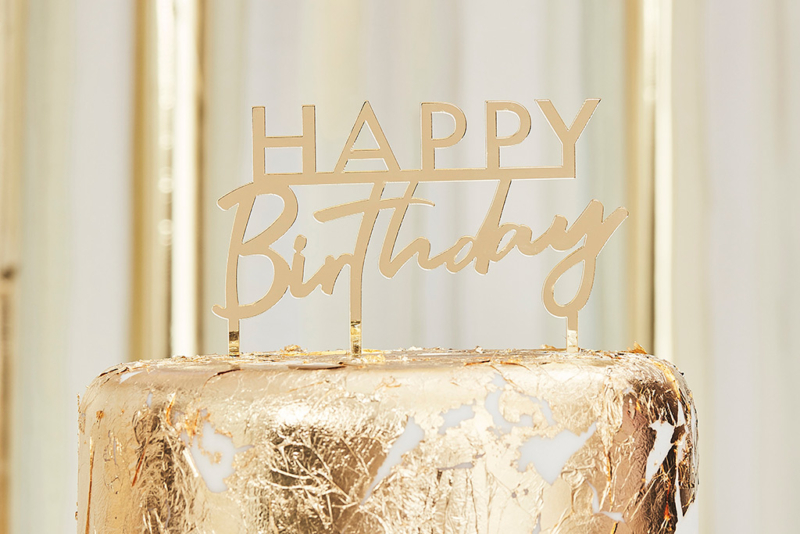 zlatni toper happy birthday akril uzivo