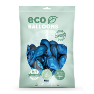 eco metalik tamno plavi baloni 30cm kesa