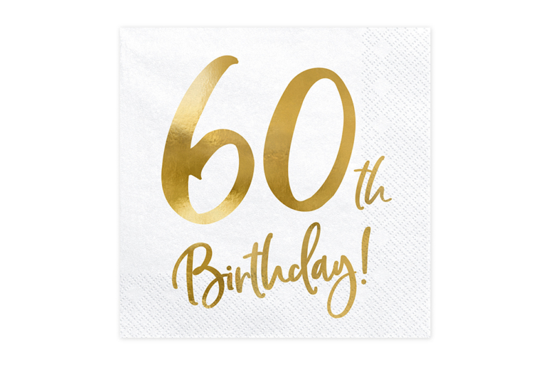 Salvete 60th Birthday 33cm - 20 kom