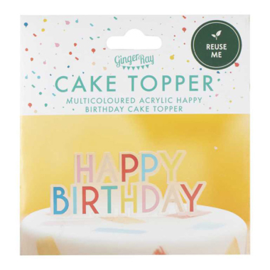 Toper za tortu Happy Birthday - 12cm