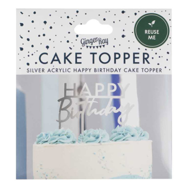 Toper za tortu Happy Birthday - 12cm