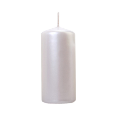 Sveća Metalik bela 12cm - 6 kom