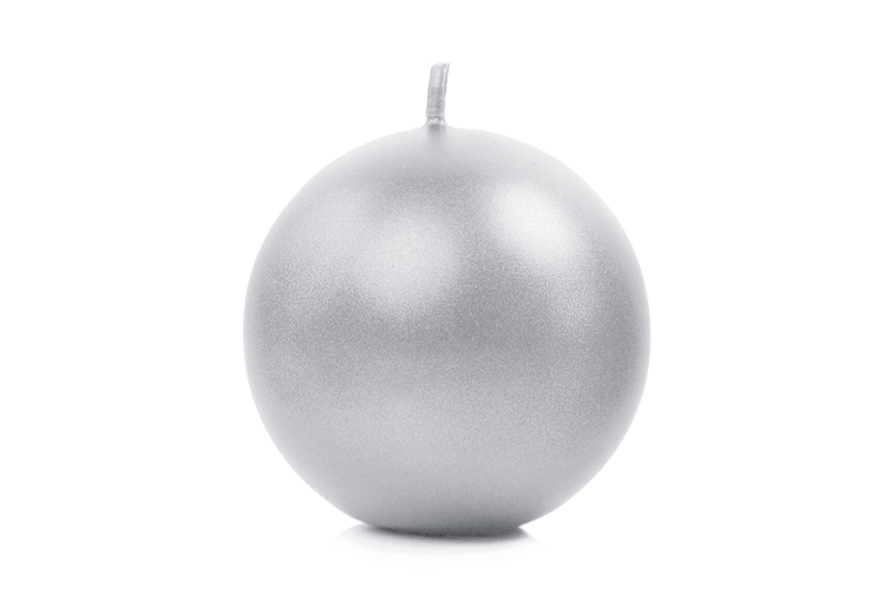Sveća Metalik srebrna - 6cm