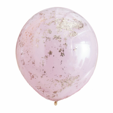 Roze balon u balonu sa rose gold konfeticama 42cm - 1 kom