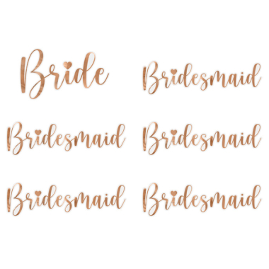 Nalepnice Bride / Bridesmaid 10cm - 6 kom