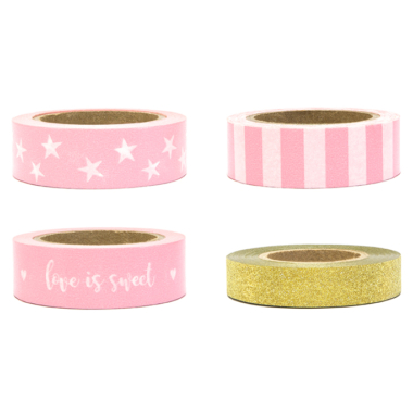 Dekorativne lepljive trake Love is sweet - 4 kom