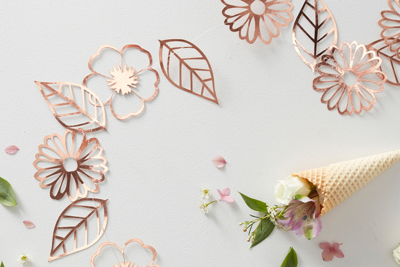 Baner rose gold cvetići - 3m