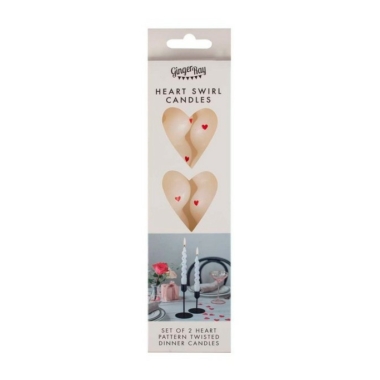 Sveća Crvena srca 24cm - 2 kom