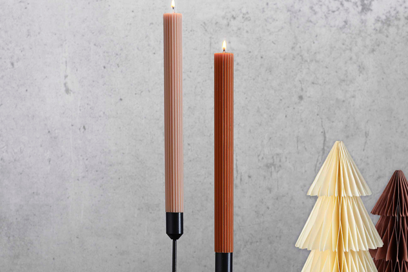 Sveće Christmas Copper rebraste 27cm - 2 kom