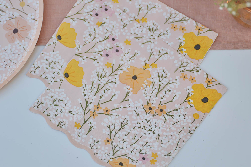Salvete Pink Floral 33cm – 16 kom