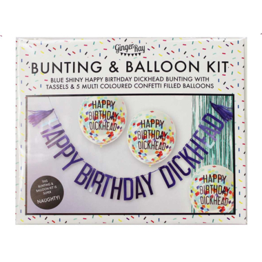Set Happy Birthday Dickhead - baner i baloni
