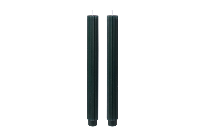 Sveće Zelene rebraste 27cm - 2 kom