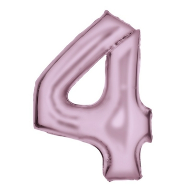 Broj 4 mat svetlo roze - 86cm