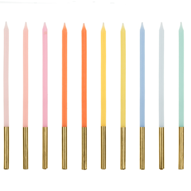 Rođendanske svećice Pastel 14cm - 10 kom