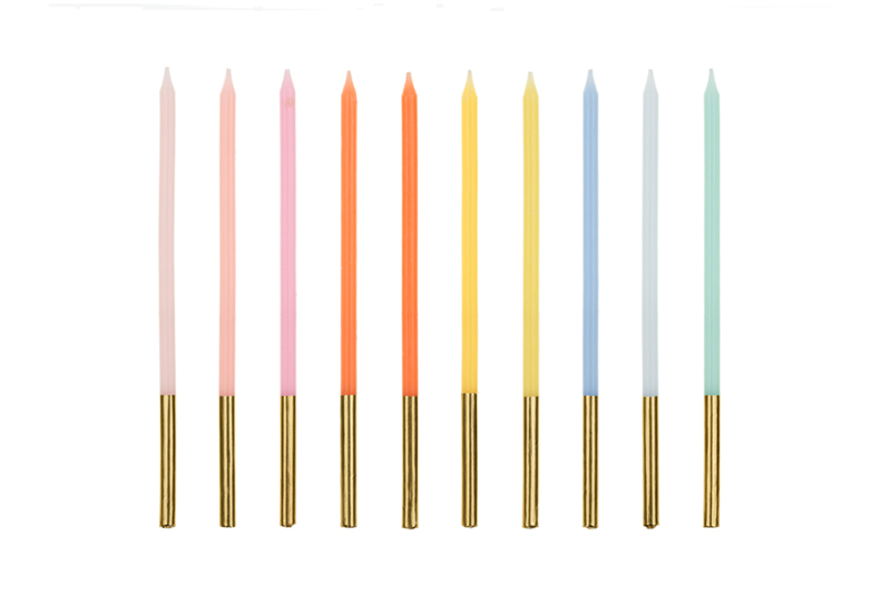 Rođendanske svećice Pastel 14cm - 10 kom