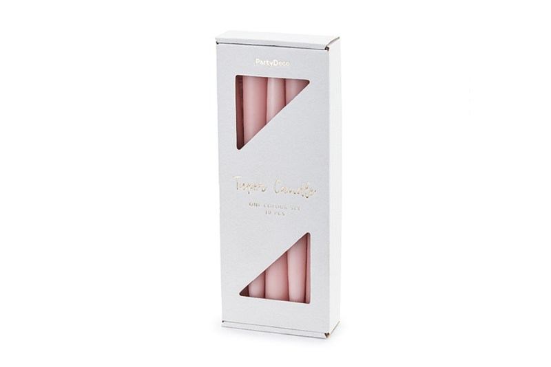 Sveća Mat prljavo roze 24cm - 10 kom