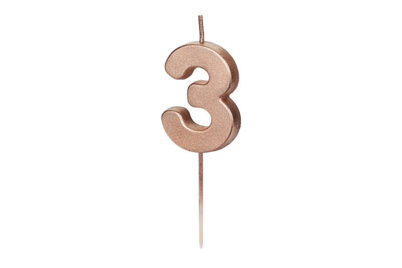 Rose gold svećica 3 - 4.5cm