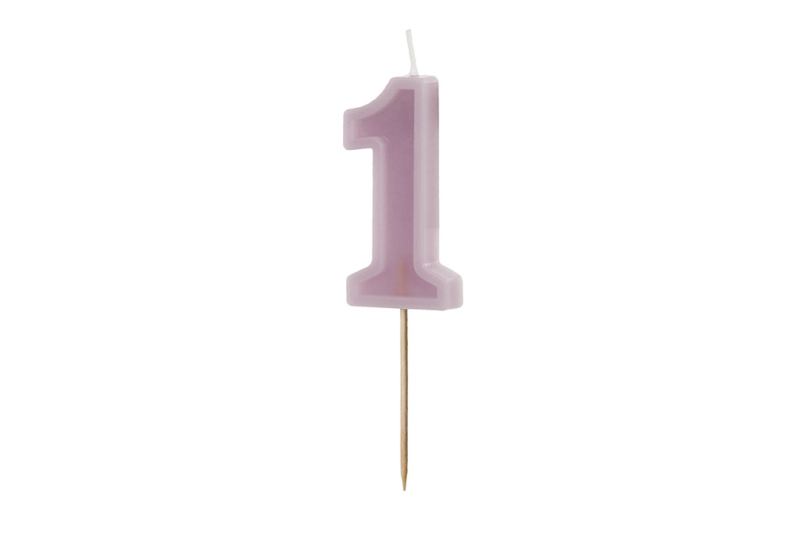 Svećica br. 1 ljubičasta - 6cm