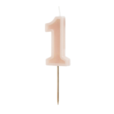 Svećica br. 1 prljavo roze - 6cm