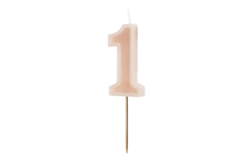 Svećica br. 1 prljavo roze - 6cm