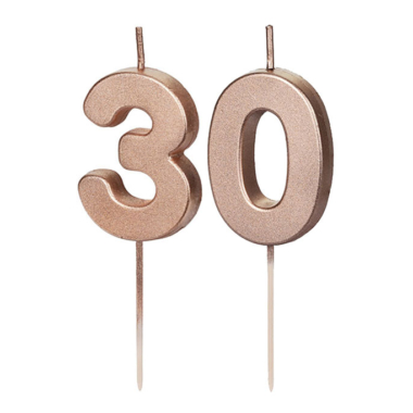 Svećica broj 30 - rose gold