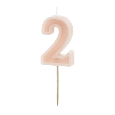 Svećica br. 2 prljavo roze - 6cm