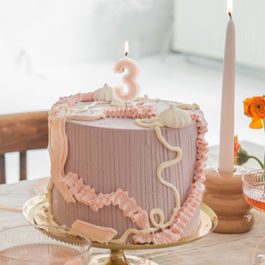 Svećica br. 3 prljavo roze - 6cm