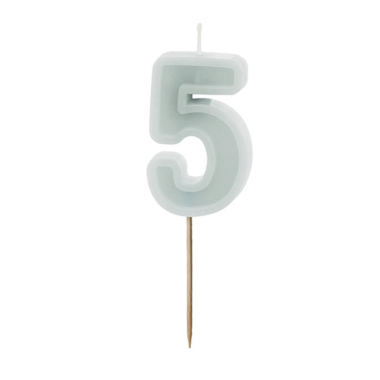 Svećica br. 5 bledo mint - 6cm