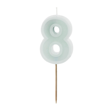 Svećica br. 8 bledo mint - 6cm