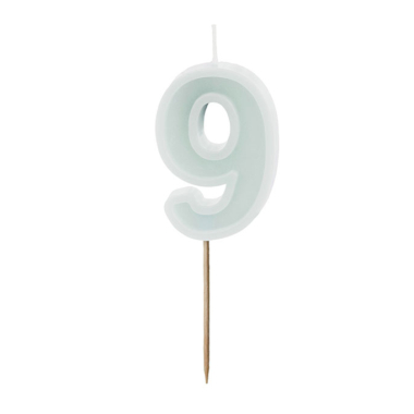 Svećica br. 9 bledo mint - 6cm